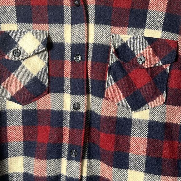 Vintage Eddie Bauer Wool Flannel Button Down Shirt - Picture 3 of 6